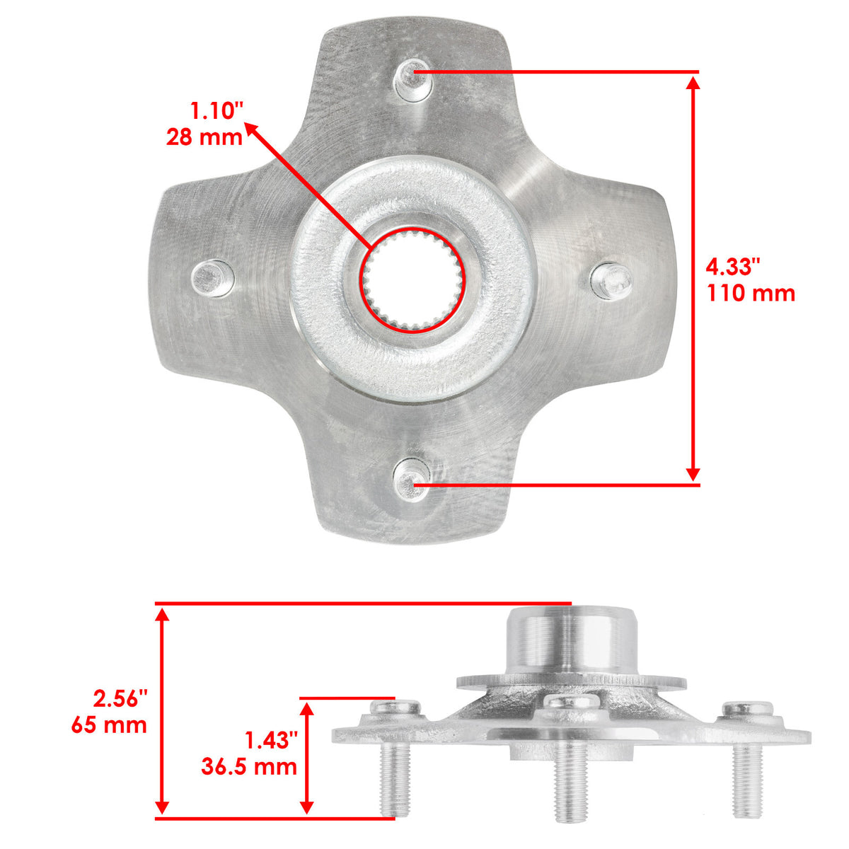 Rear Left Right Wheel Hub Replacement for Honda TRX500FPA Foreman Rubicon (2012–2014)