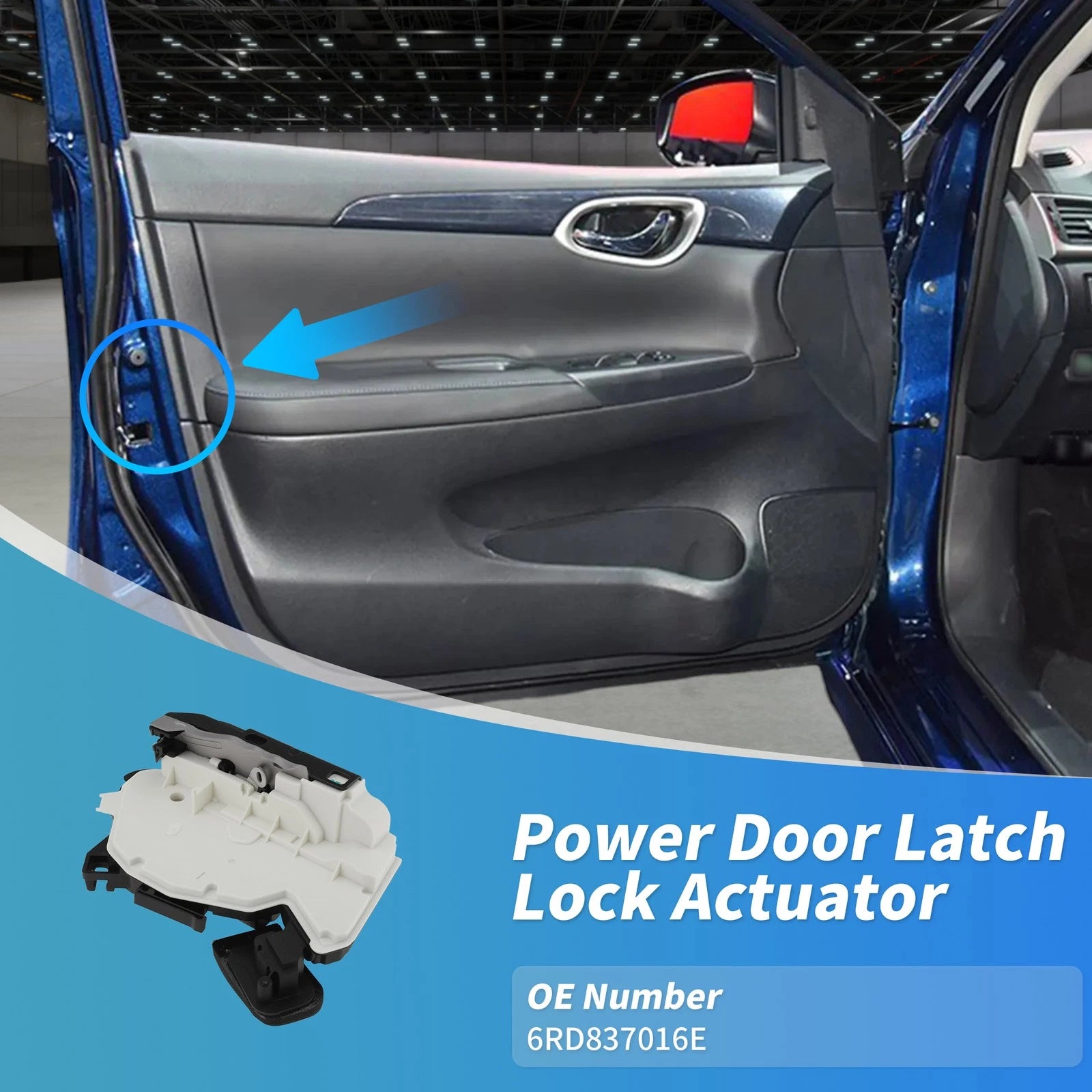 6RD837016E Front Right Power Door Lock Actuator for Seat Leon (2012–2020)