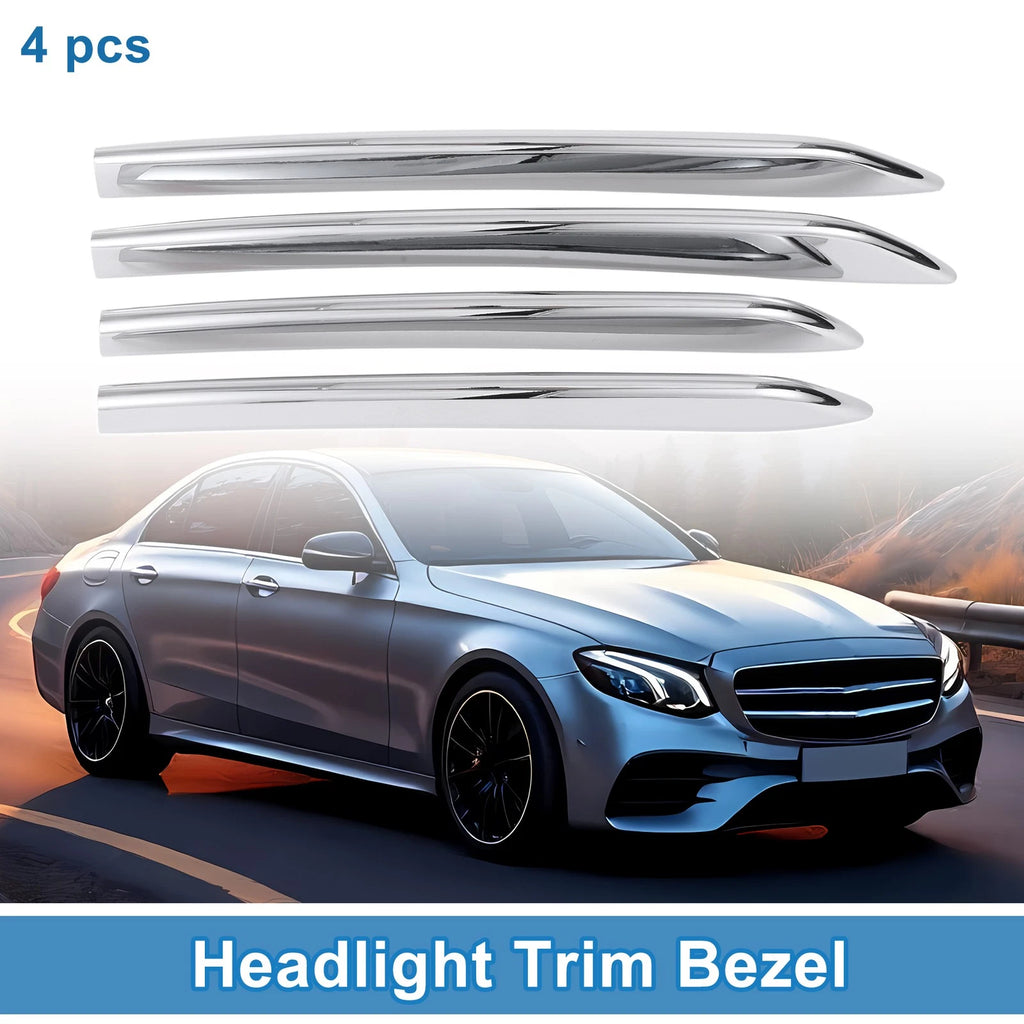 4 Pcs Headlight Trim Bezel Front Left Right Replacement for Mercedes E Class (2005–2015)