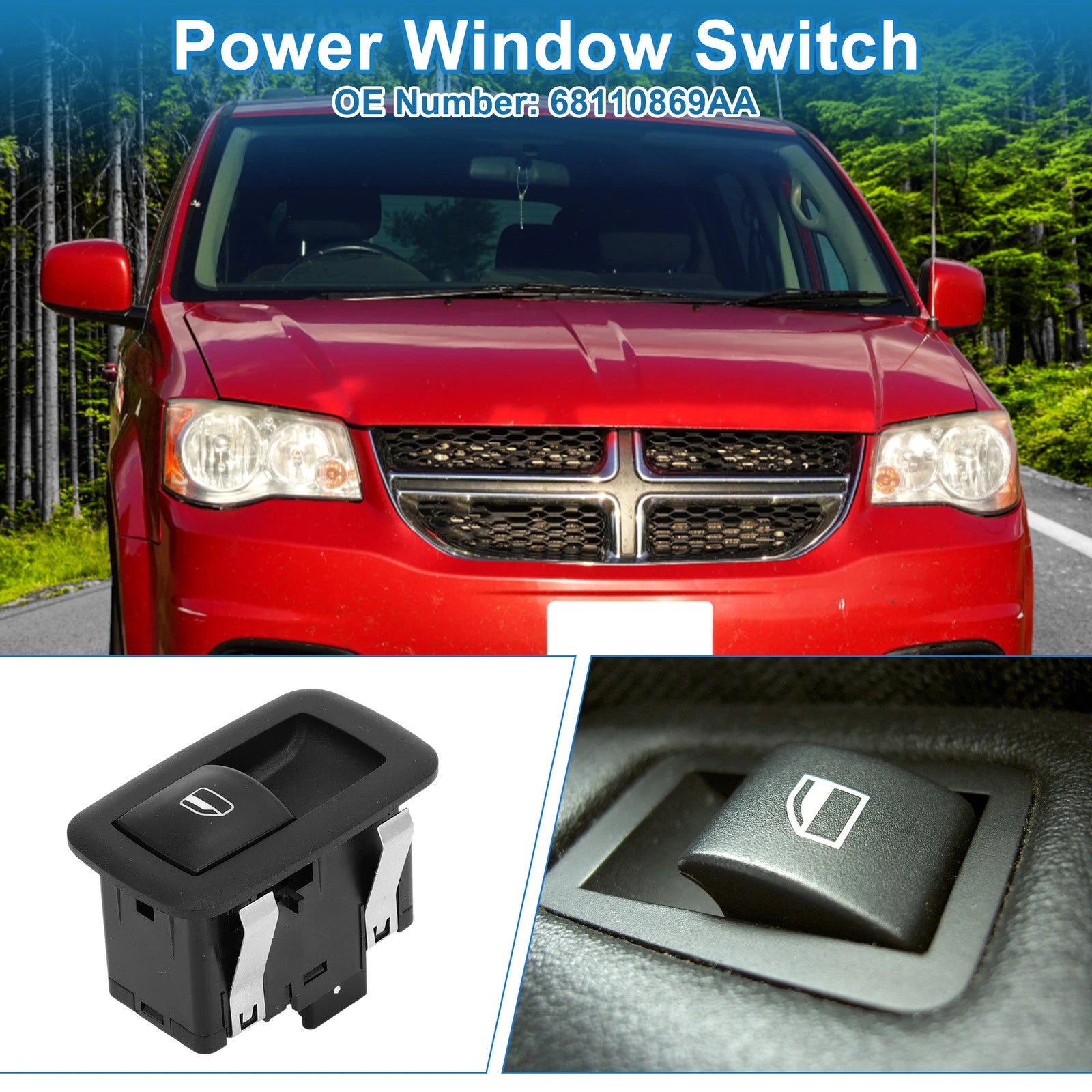Rear Power Window Switch Replacement for Dodge Grand Caravan (2011–2020)