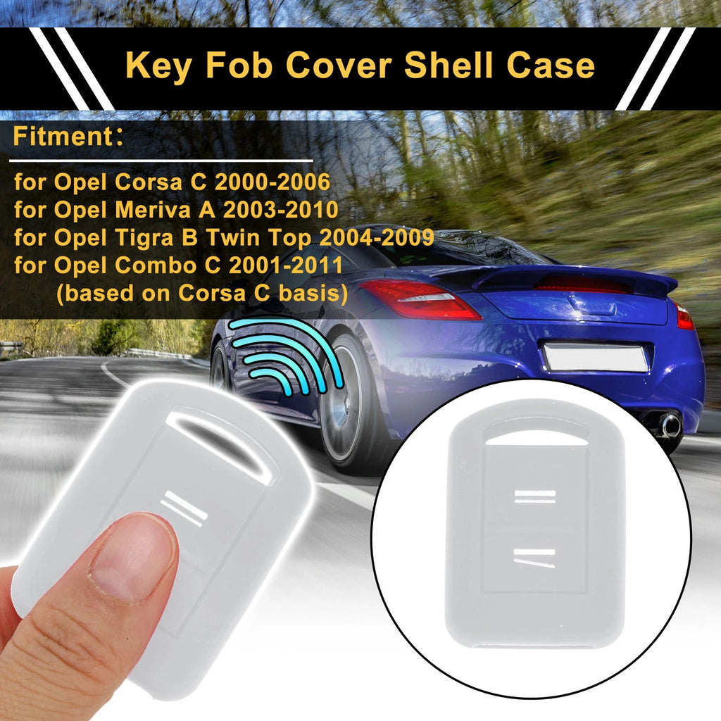 Gray Silicone Car Key Case for Opel Corsa C (2000–2006) - 2 Buttons