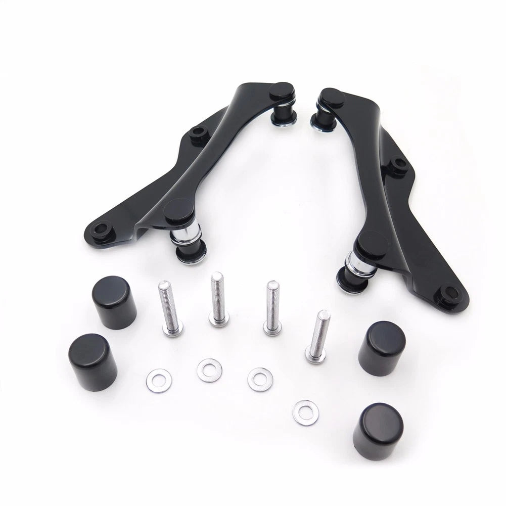 4-Point Docking Hardware Kit w/ Covers for Harley Touring (2014–2019) Gloss Black