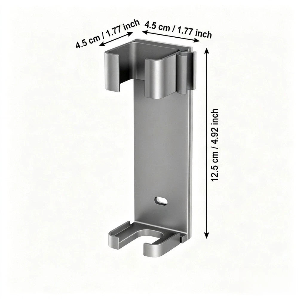 White Aluminum Curling Iron Holder for Bathroom Vanity (No Tools Needed)