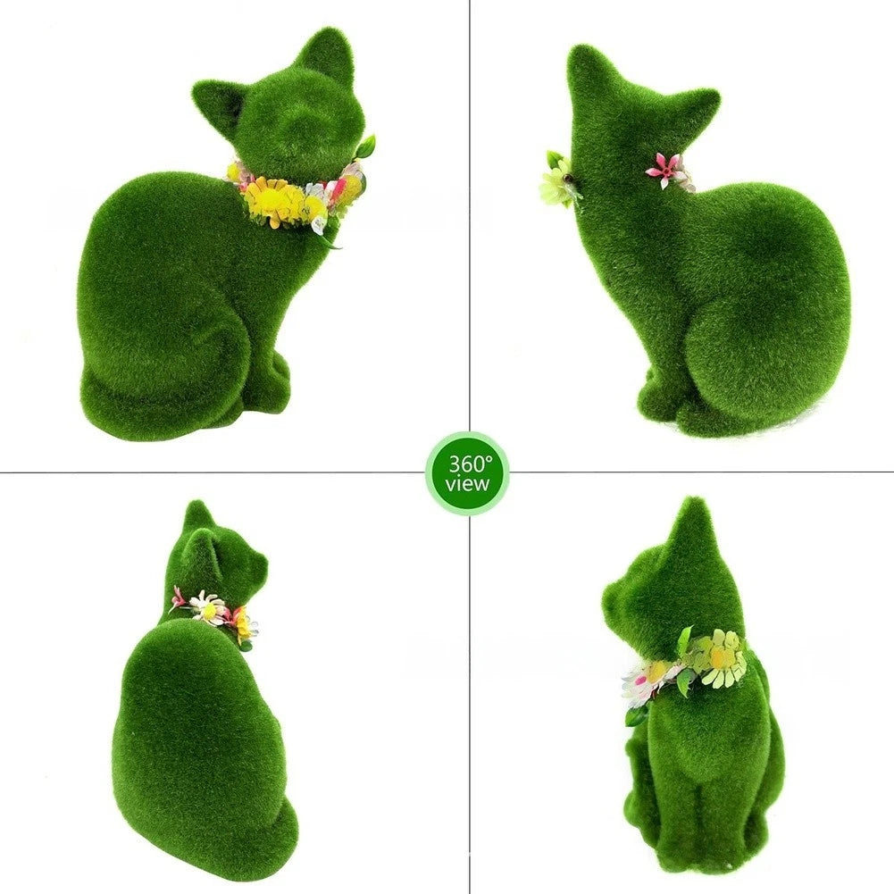 Resin Easter Cat Figurine for Home Living Room Shelves