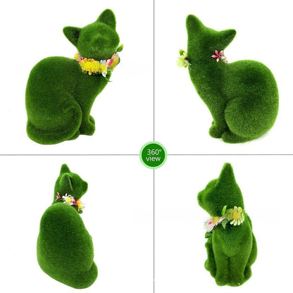 Resin Easter Cat Figurine for Home Living Room Shelves