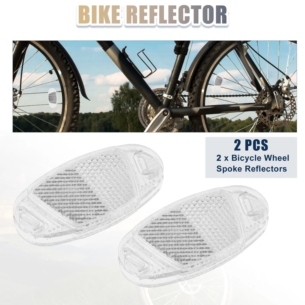 Bicycle Warning Reflector Pair for White ABS Bike (2.76x1.38x0.31)