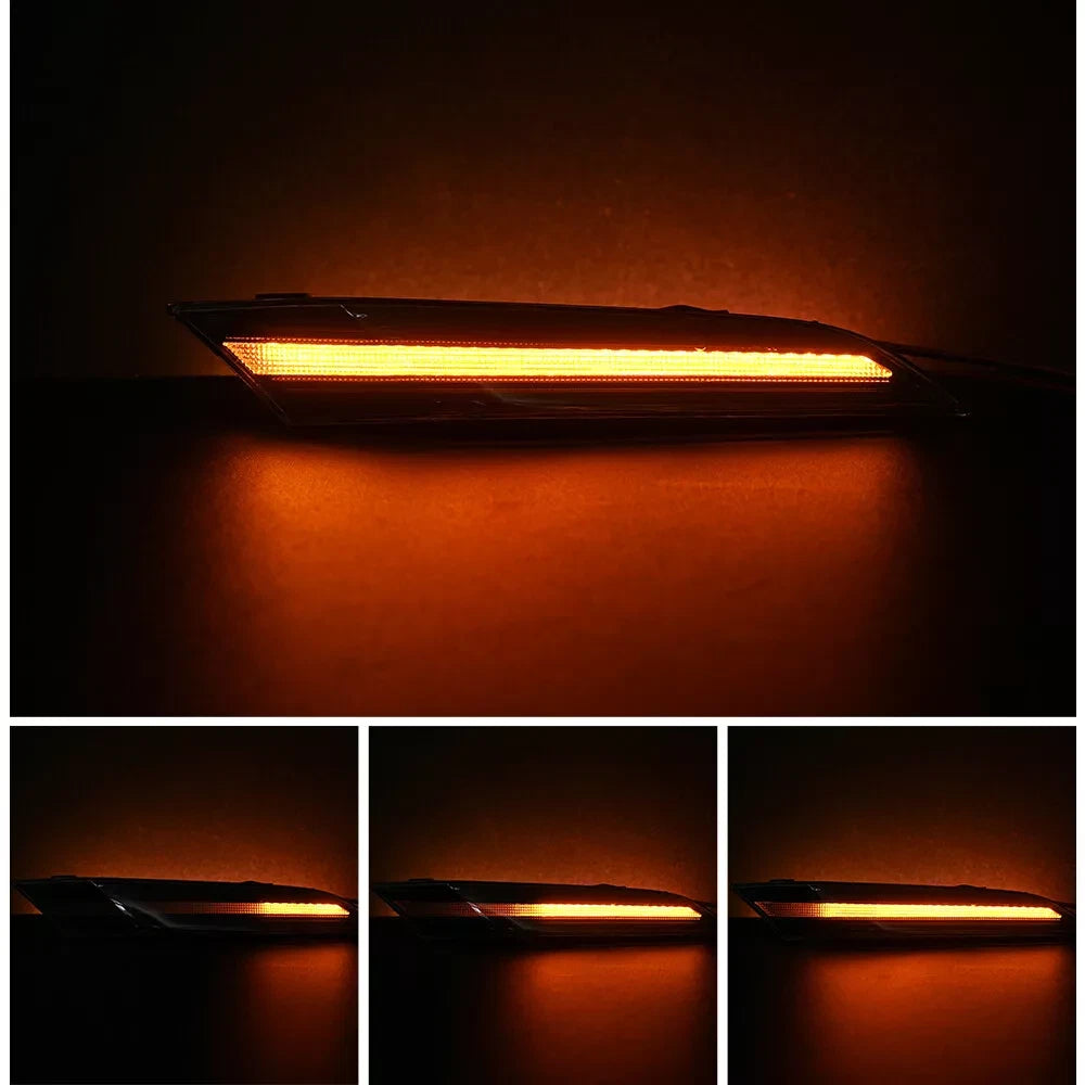2Pcs Clear Amber Bumper Side Marker Turn Signal Lights for Porsche 911 (2019–Present)