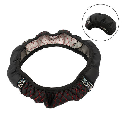 Steering Wheel Cover for Car (15/37-38cm) PU Leather Anti Slip Protector