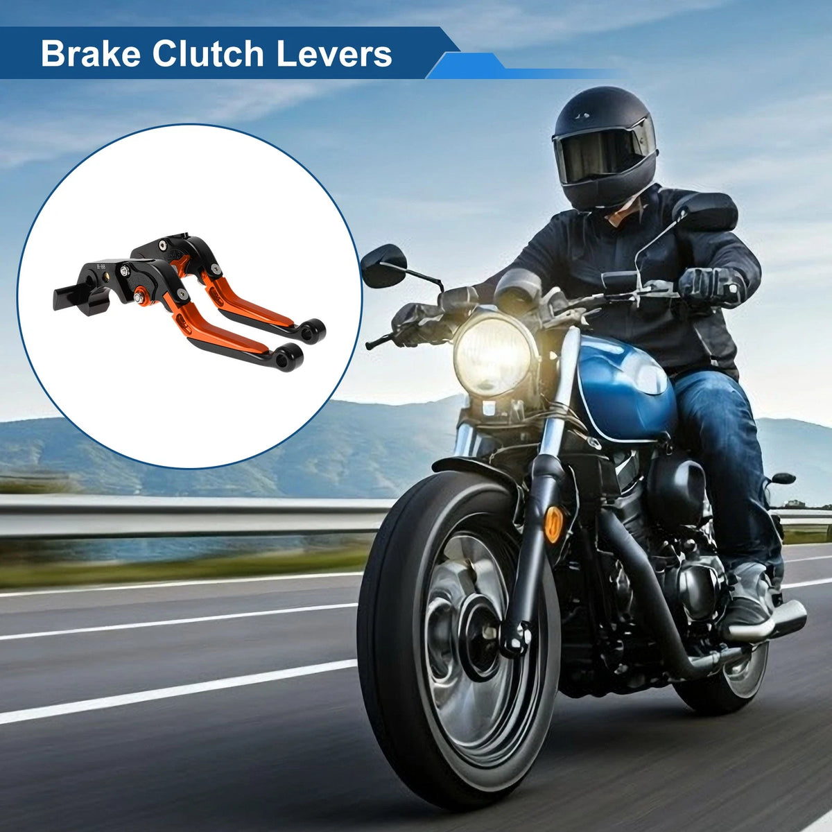 Adjustable Brake Clutch Levers for Kawasaki ZX14R (2006–2023) Black Orange