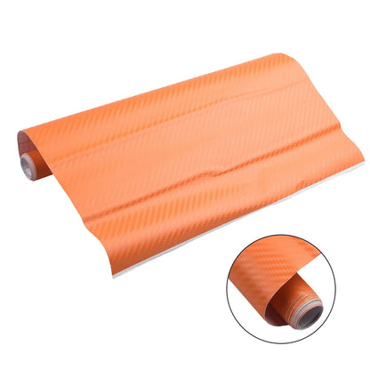 Orange Carbon Fiber Vinyl Wrap Sticker for Car Interiors