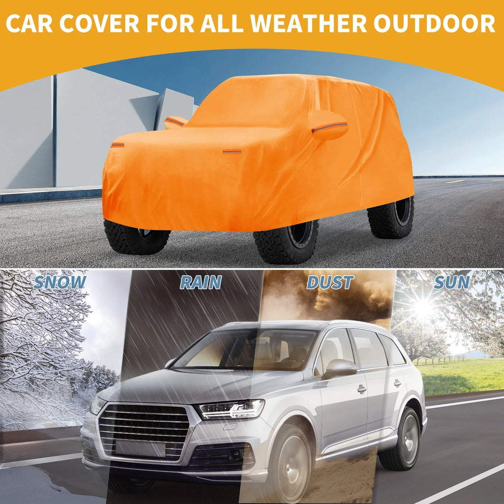 Waterproof Car Cover for Ford Bronco 2DR (210D-PU, Orange)