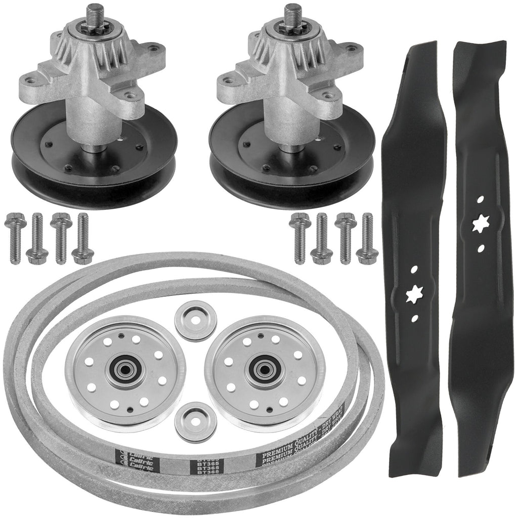 Deck Spindle Idler Pulley Blade Belt Kit for MTD LT542H (2005–2006)