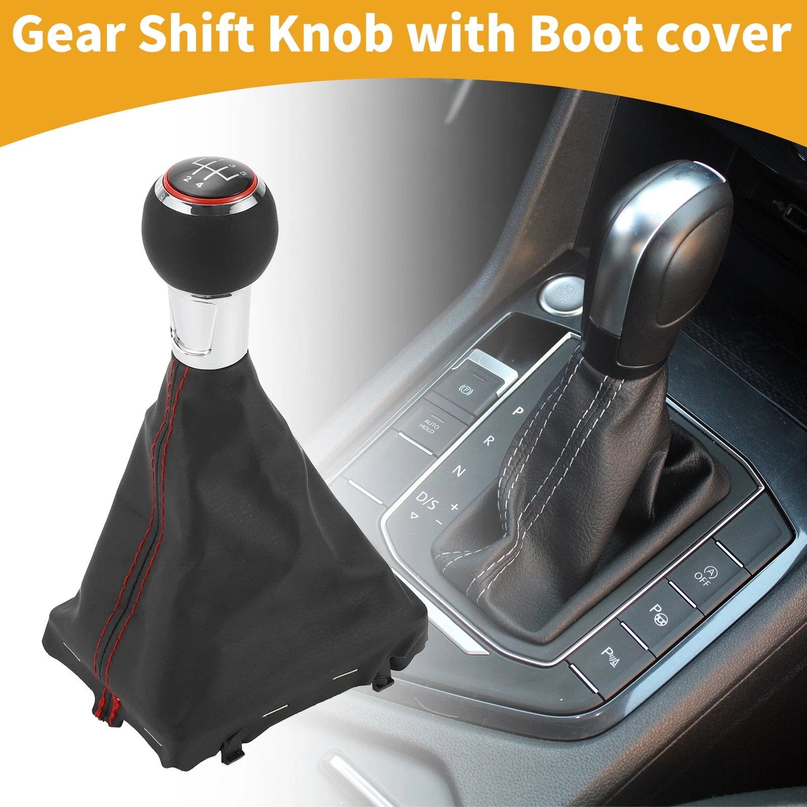 Gear Shift Knob with Boot Dust Cover Replacement for Audi A3 (2010–2019)