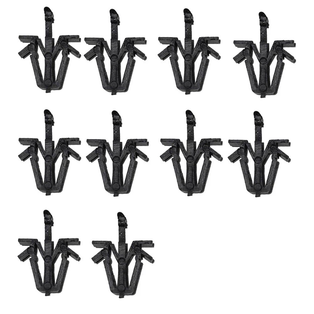 10X Clasp Fastener for Automotive Black Plastic