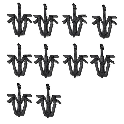 10X Clasp Fastener for Automotive Black Plastic
