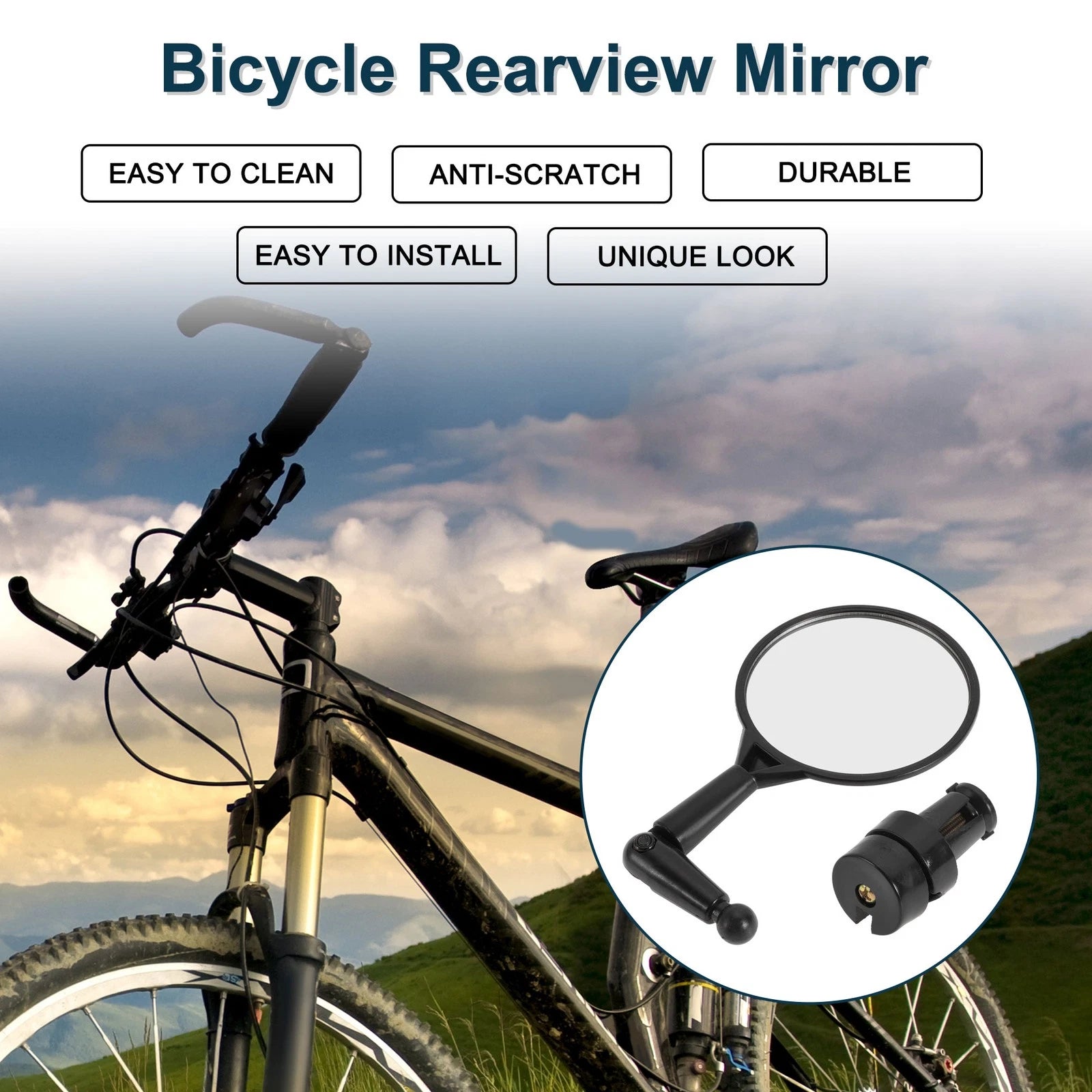 Rearview Mirror Front Replacement for Bicycle Mountain Road Bike (1Pc)