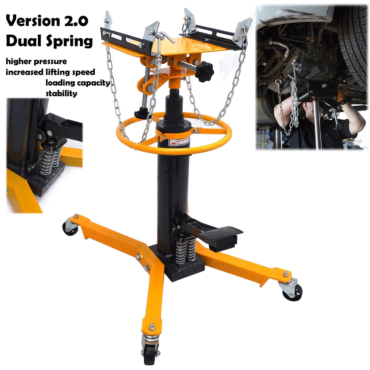 2 Stage Hydraulic Transmission Jack for Universal Use (1300lbs)