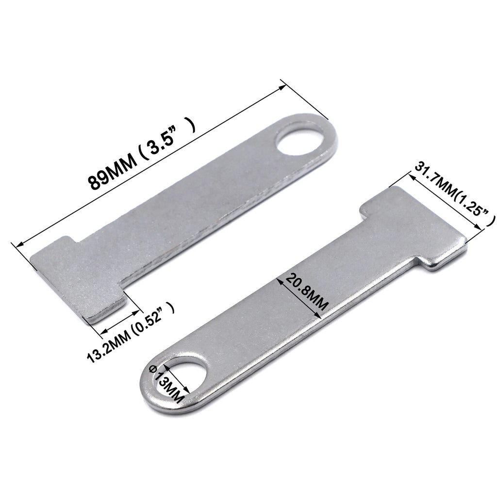 2X Helmet Strap D-Ring Steel Lock Extensions for Universal Motorcycle