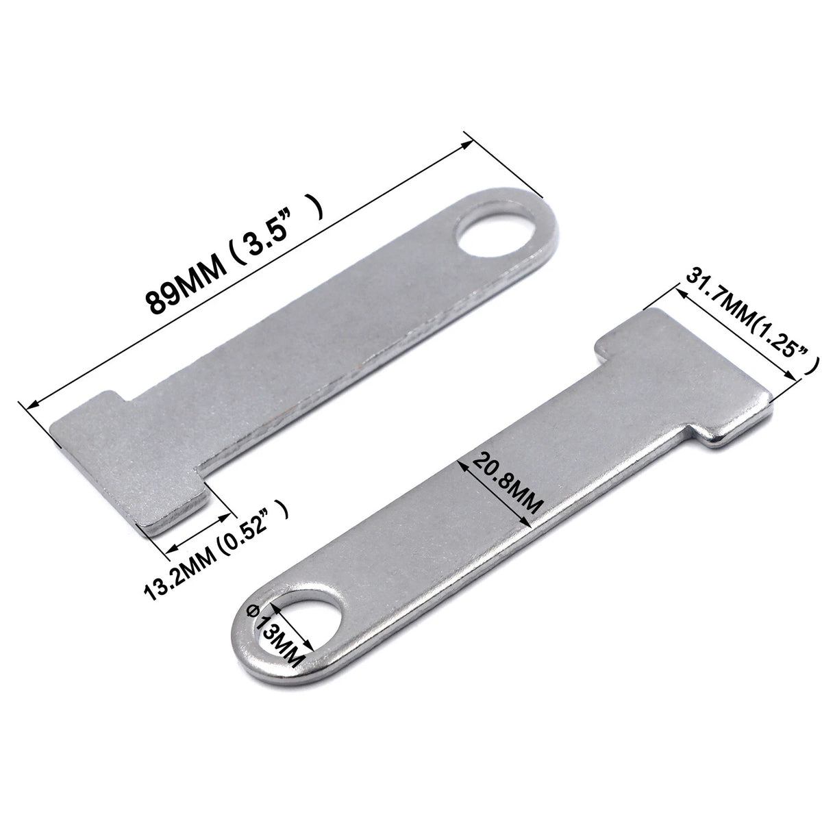 2X Helmet Strap D-Ring Steel Lock Extensions for Universal Motorcycle