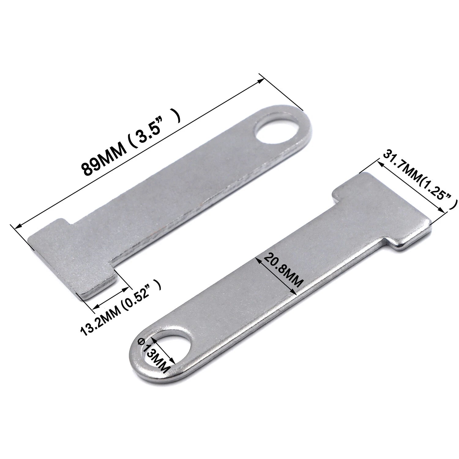2X Helmet Strap D-Ring Steel Lock Extensions for Universal Motorcycle