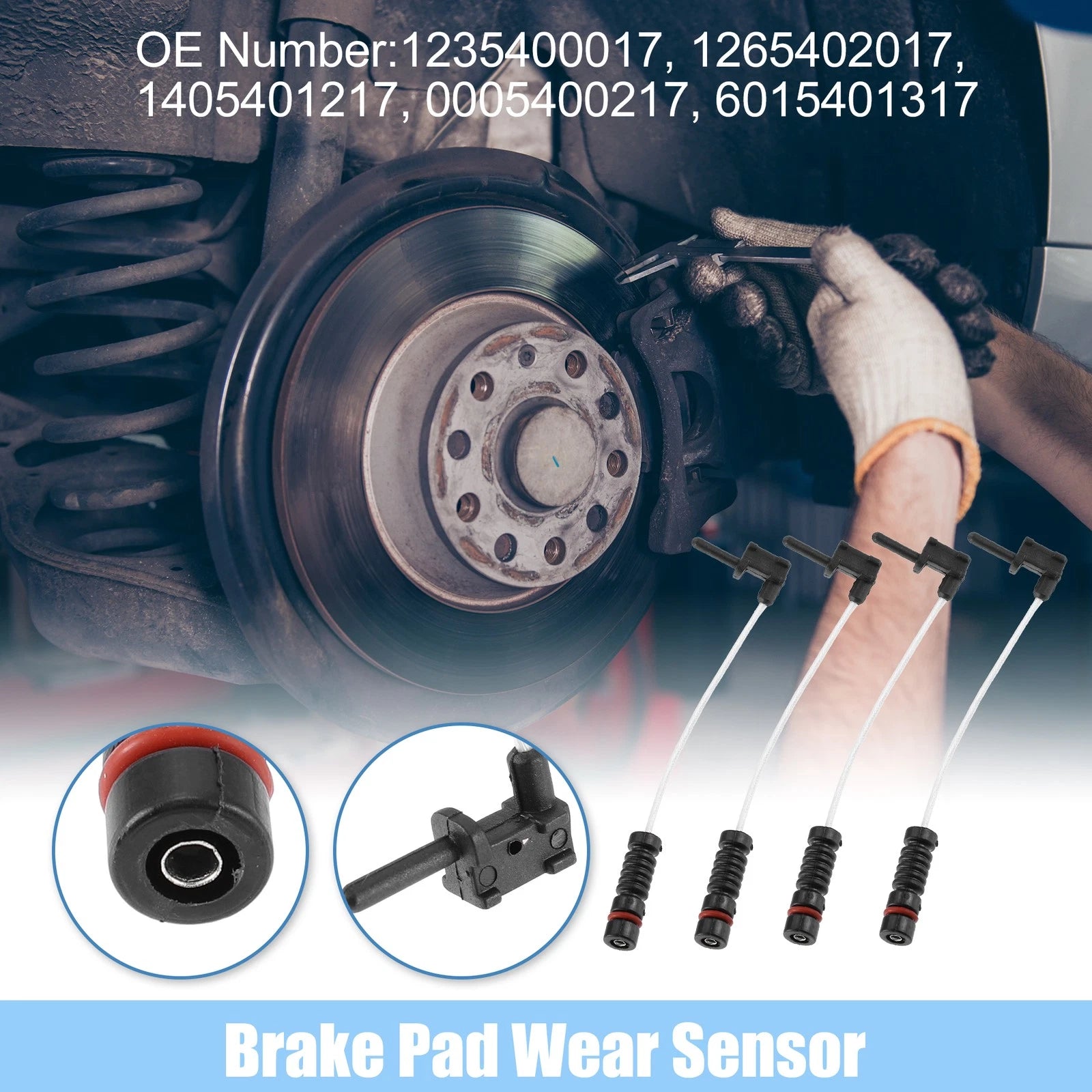 Brake Pad Wear Sensor Front Rear Set for Mercedes-Benz (2010–2020)
