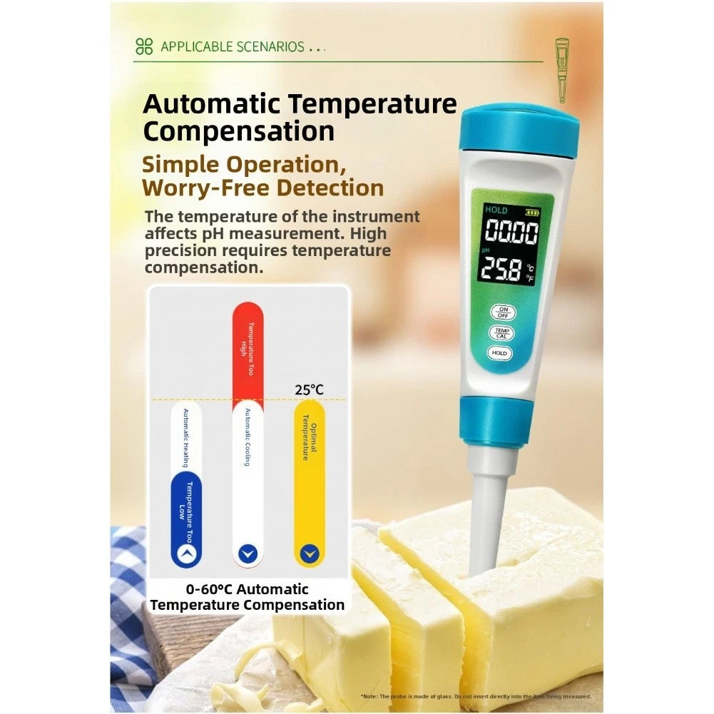 Professional PH Test Pen with LCD for Food and Water Quality Analysis