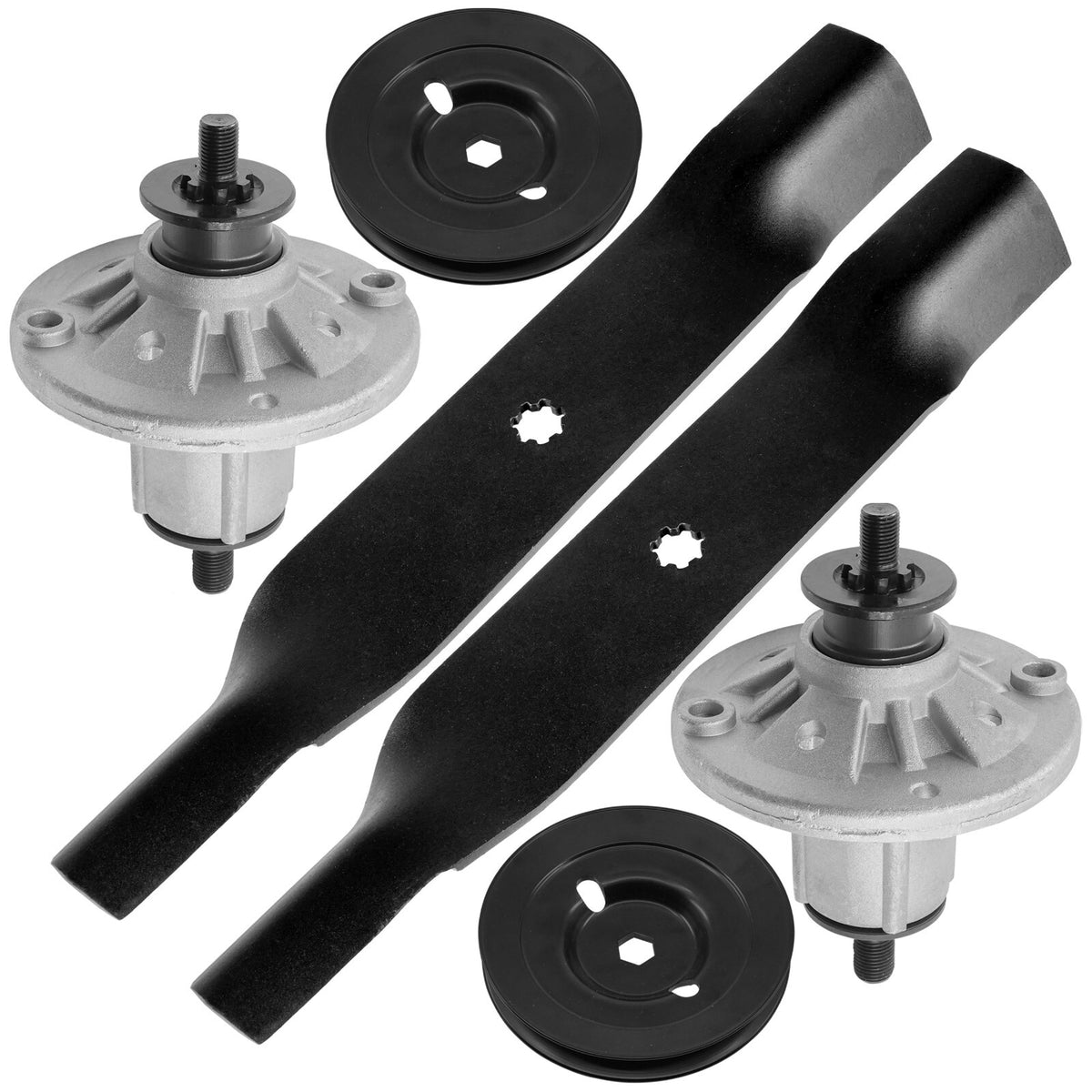 Deck Spindle w Pulley and Blade Replacement for John Deere X300 (2008–2017)