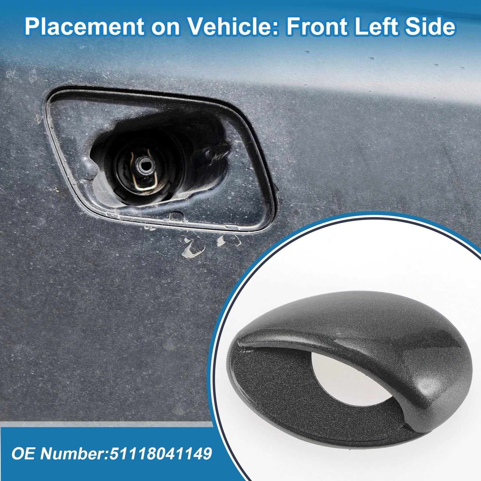 Front Left Headlight Washer Nozzle Cover Cap for BMW M3 (2008–2013)