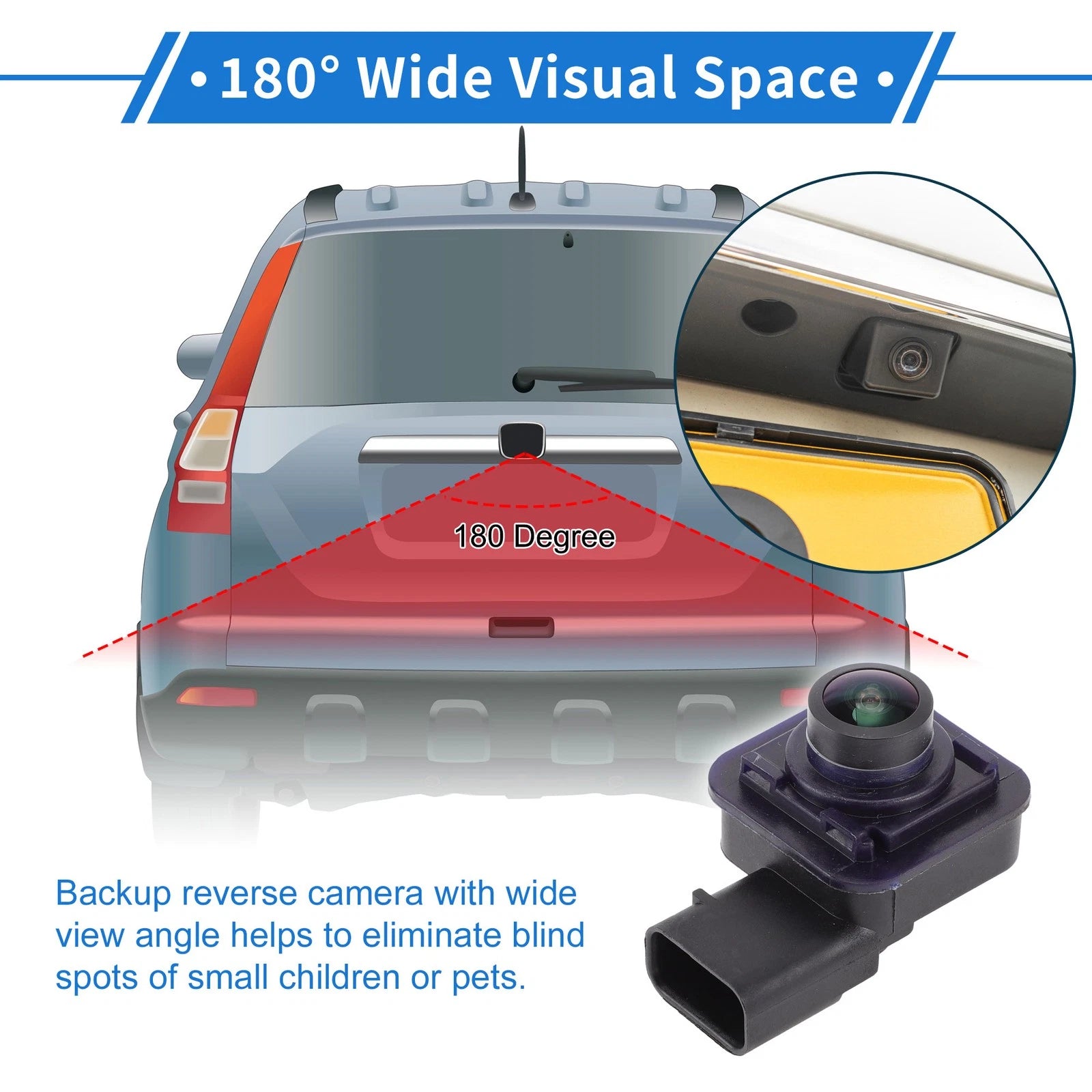 Rear View Camera Backup Replacement 120-180° for Ford Edge (2015–2016)