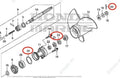 Lower Unit Seal Kit for Honda 40HP 50HP BF50D (91252-ZW4-003, 90758-ZV5-000)