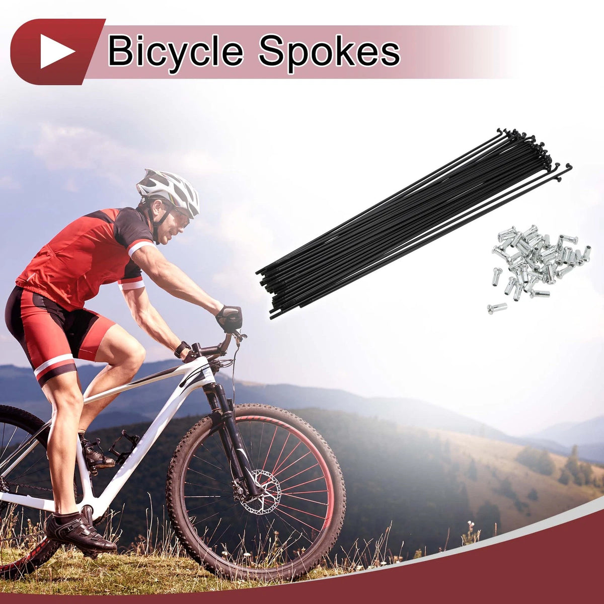 Bicycle Spokes Front Wheel 243mm Set of 38 for 13G Carbon Steel Black
