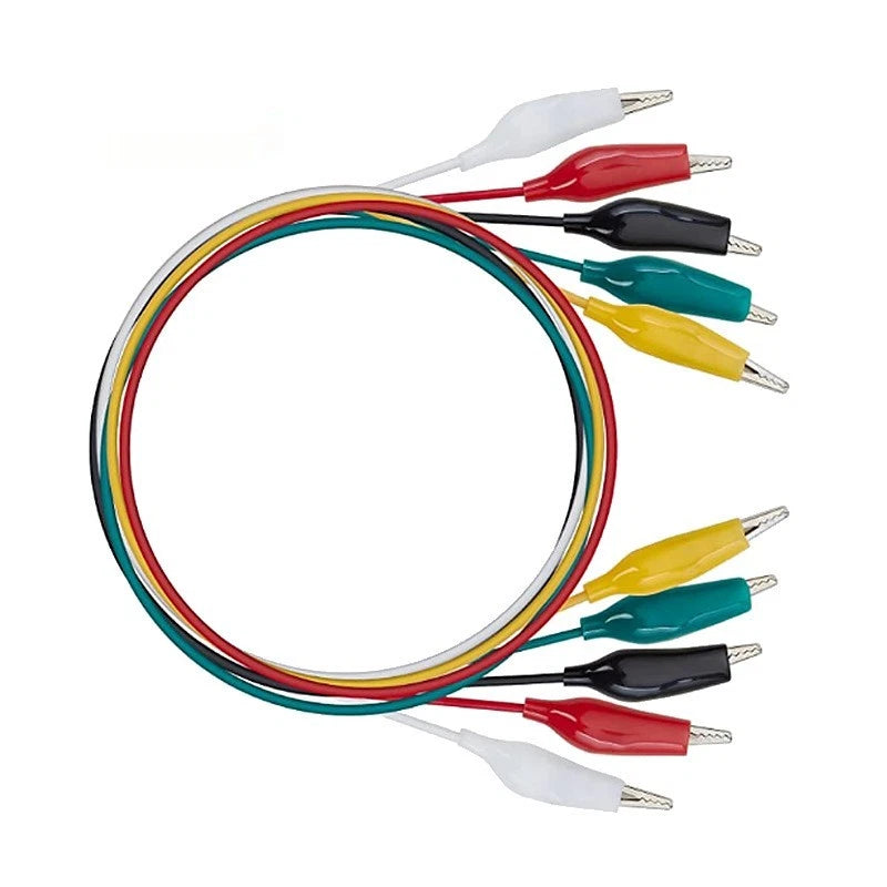 5 Pack Colorful 45cm Alligator Clip Test Leads for 2A Device Testing