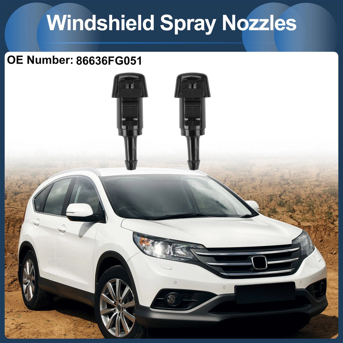 Windshield Washer Nozzle With Hose and Gasket for Subaru (2008–2018)
