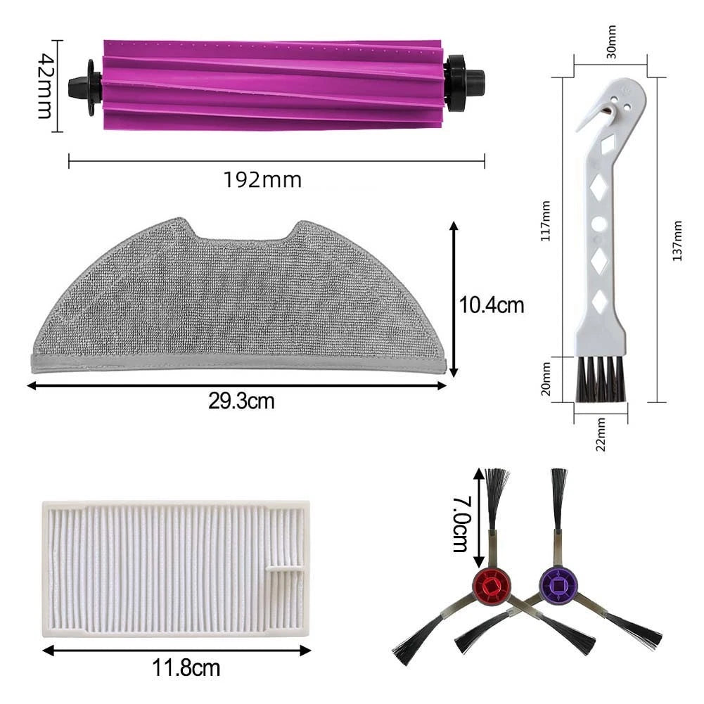 Set of 4 Brush Filter Mop Cloths for Eureka E20 Plus Vacuum Cleaner