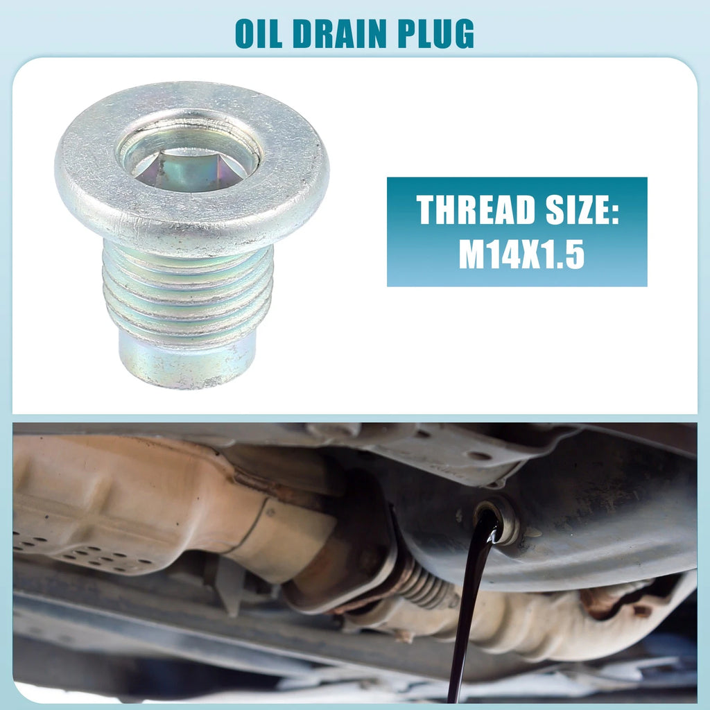 Oil Drain Plug Set with Gasket Replacement for Mazda 3 (2006–2023)