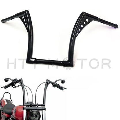 1x Custom 12" Rise Fat 1-1/4" Ape Hangers Handlebar for Harley Motorcycle
