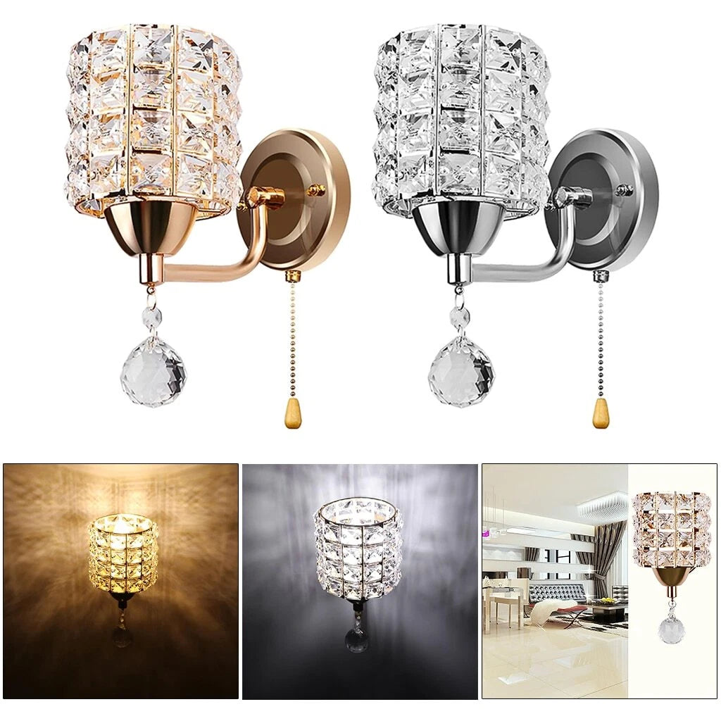 Luxury Crystal Wall Light for E27 Fixtures (Modern Design)