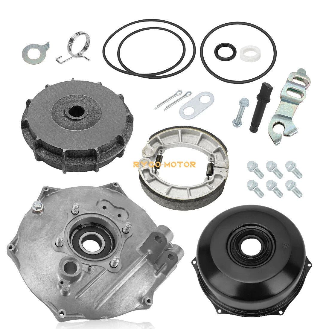 Rear Brake Drum Hub Plate Cover Shoes Bearing Seals for Honda Foreman 500 (2005–2023)