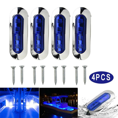 4 LED Cabin Deck Courtesy Lights for Marine Boat (12V–24V)