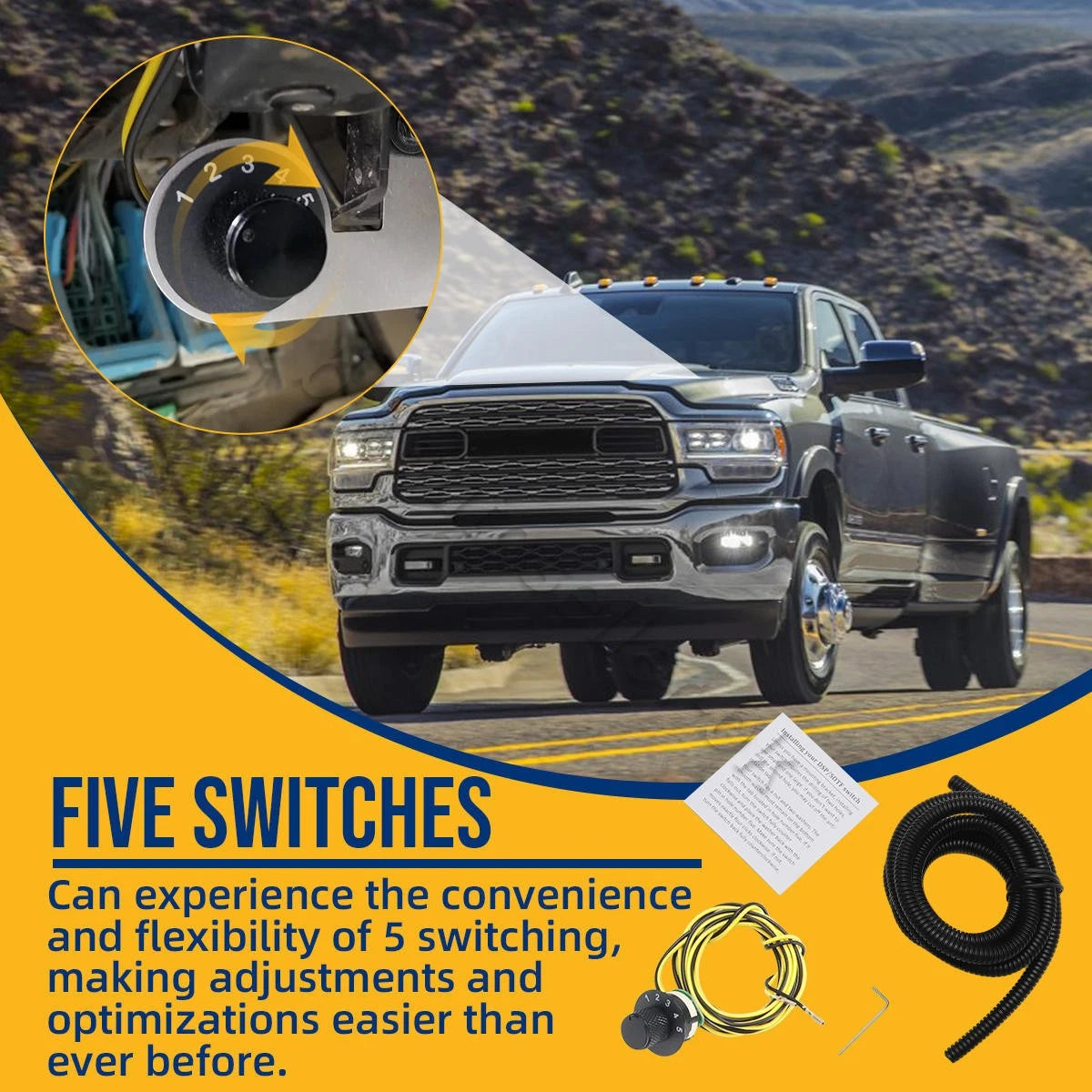 5-Position Selector Switch Kit for Chevy GMC 2500HD/3500HD (2011–2016)