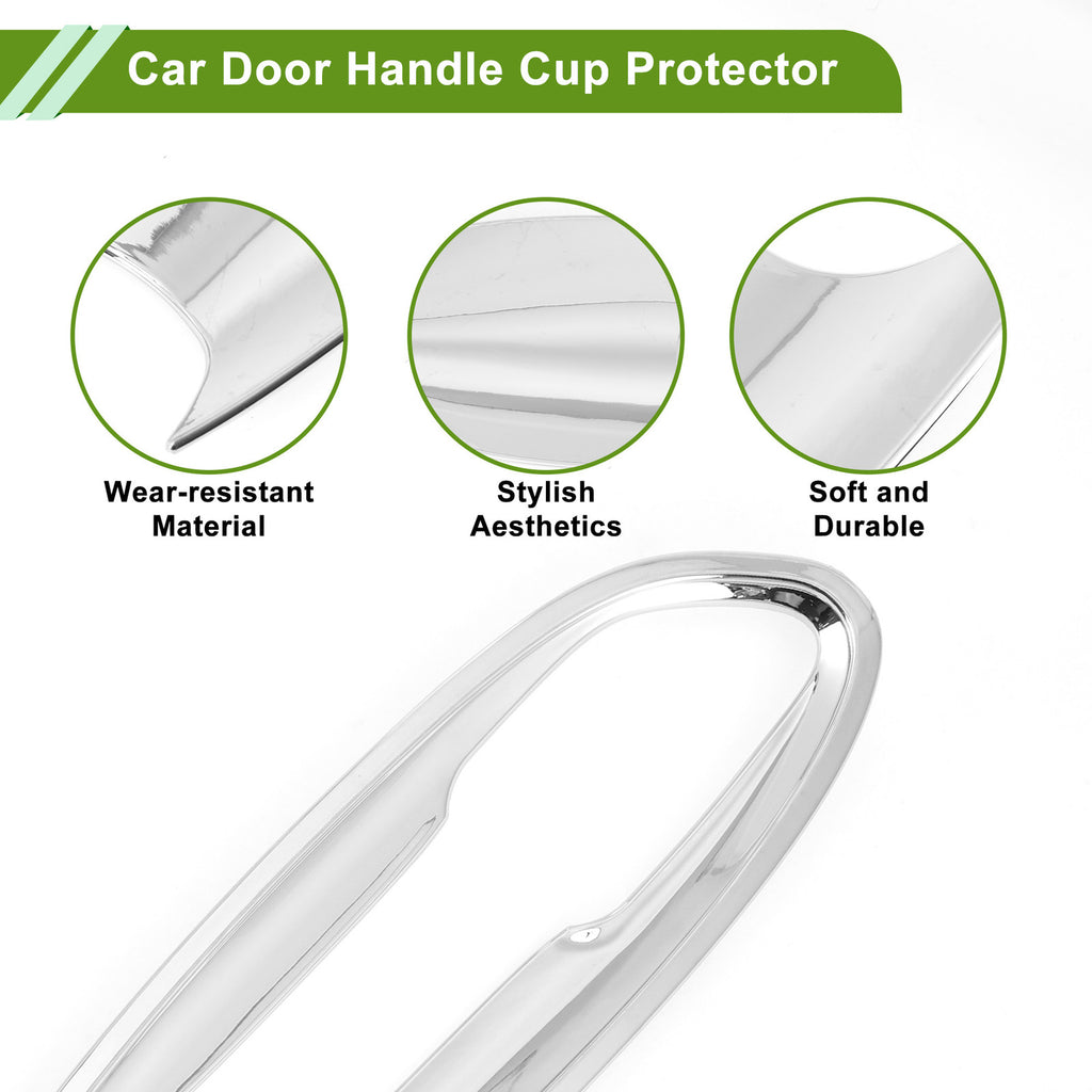 Car Door Handle Cup Protector Kit for BMW X3 2018–2022 Chrome Silver 4 Pcs