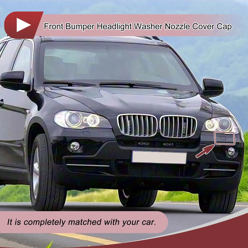Front Left Bumper Trim Nozzle Cover for BMW X5 (2007–2013) Black