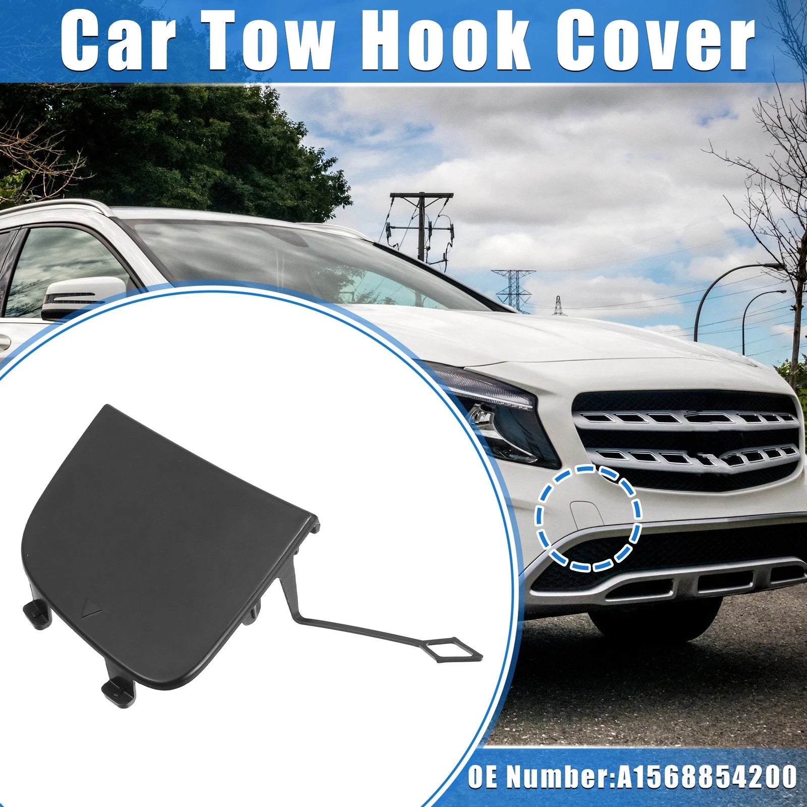 Front Bumper Tow Hook Eye Cover Cap for Mercedes-Benz GLA 250 (2015–2022)