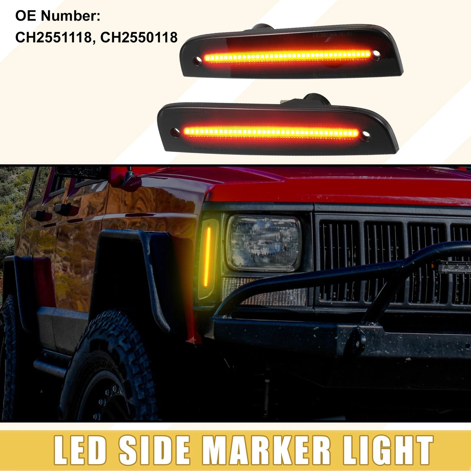 LED Side Marker Light for Jeep Cherokee (1 Pair) CH2551118
