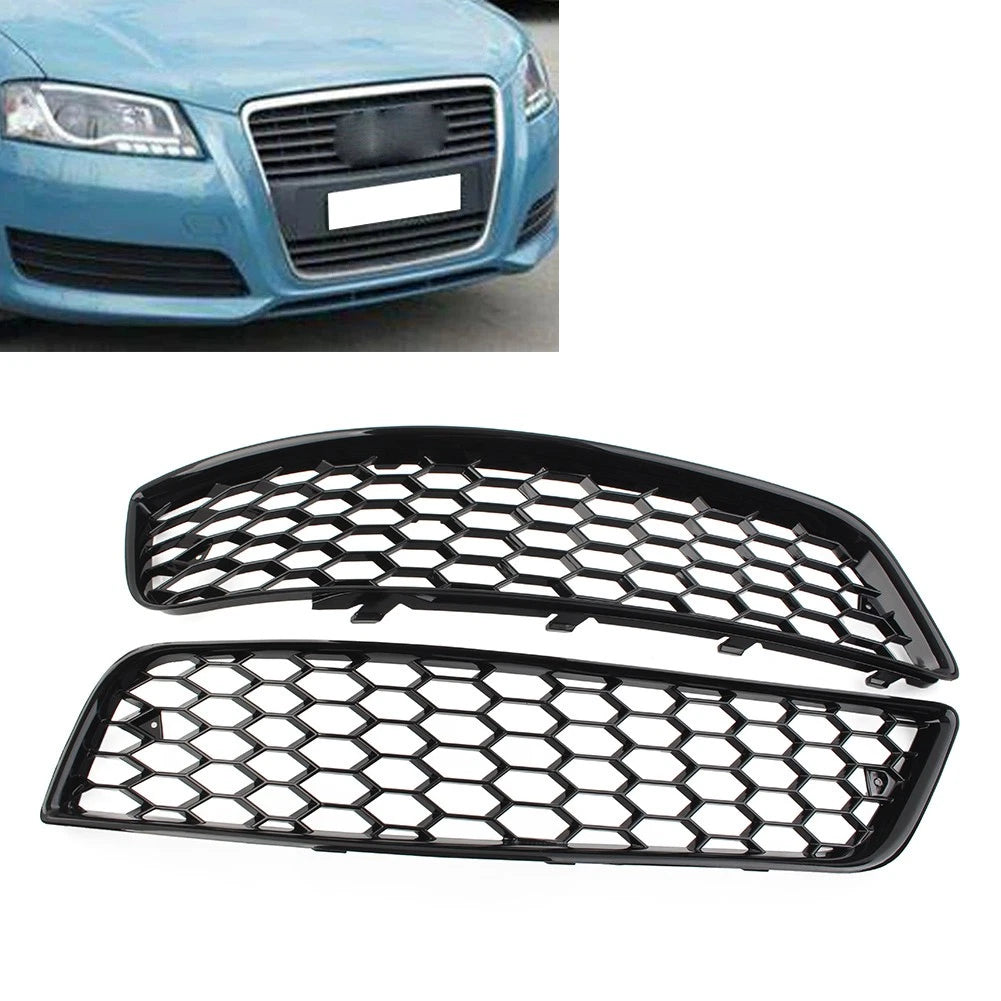 Front Bumper Honeycomb Fog Light Grille Cover for Audi A3 8P (2009–2013)