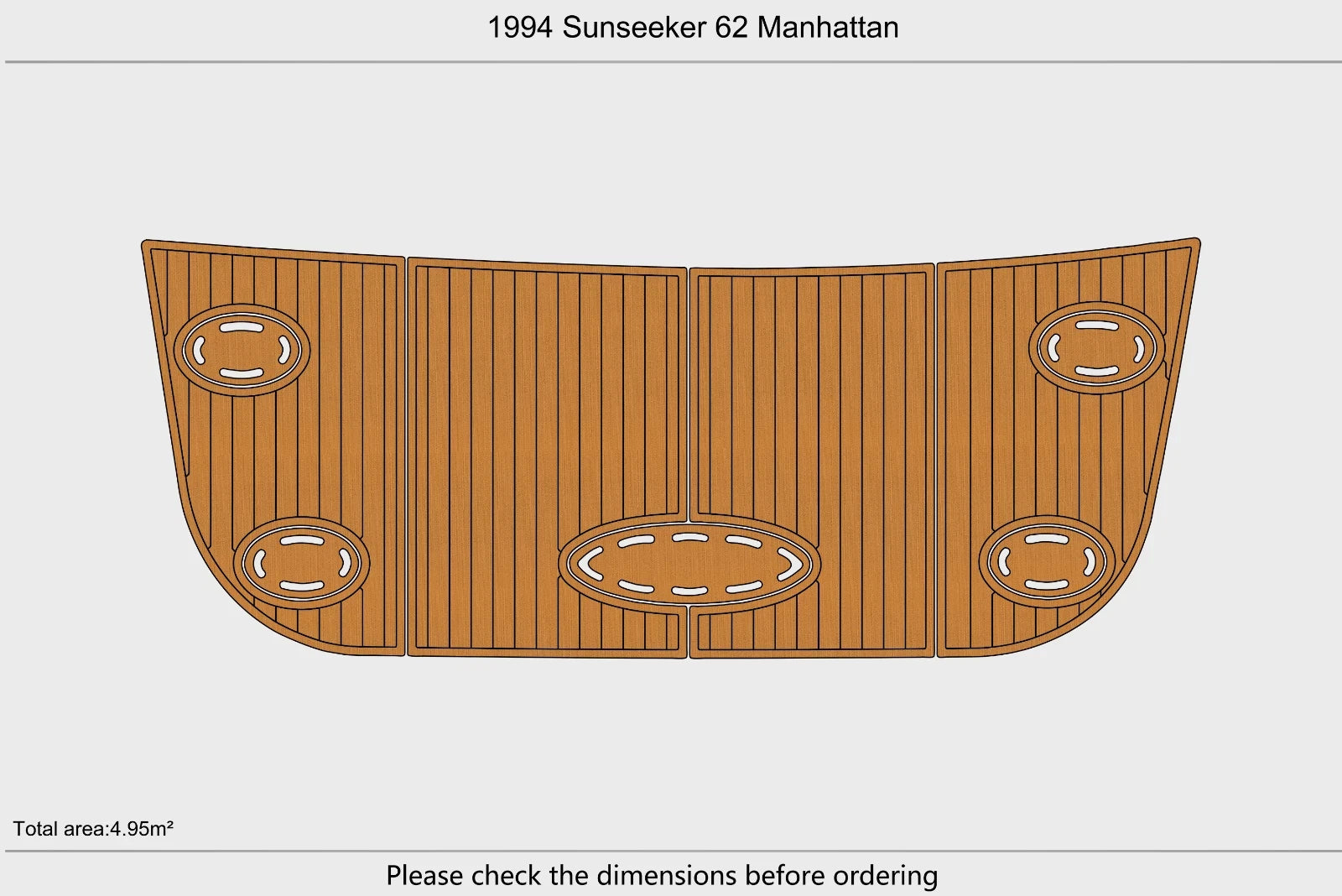 EVA Foam Faux Teak Deck Flooring for Sunseeker 62 Manhattan (1994)