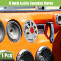 6" Auto Speaker Grill Cover for Universal Fit (1pcs) - Silver Tone