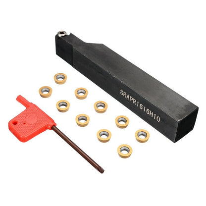 Face Milling Tool Holder with 10 RPMT10T3MO Carbide Inserts for Lathe