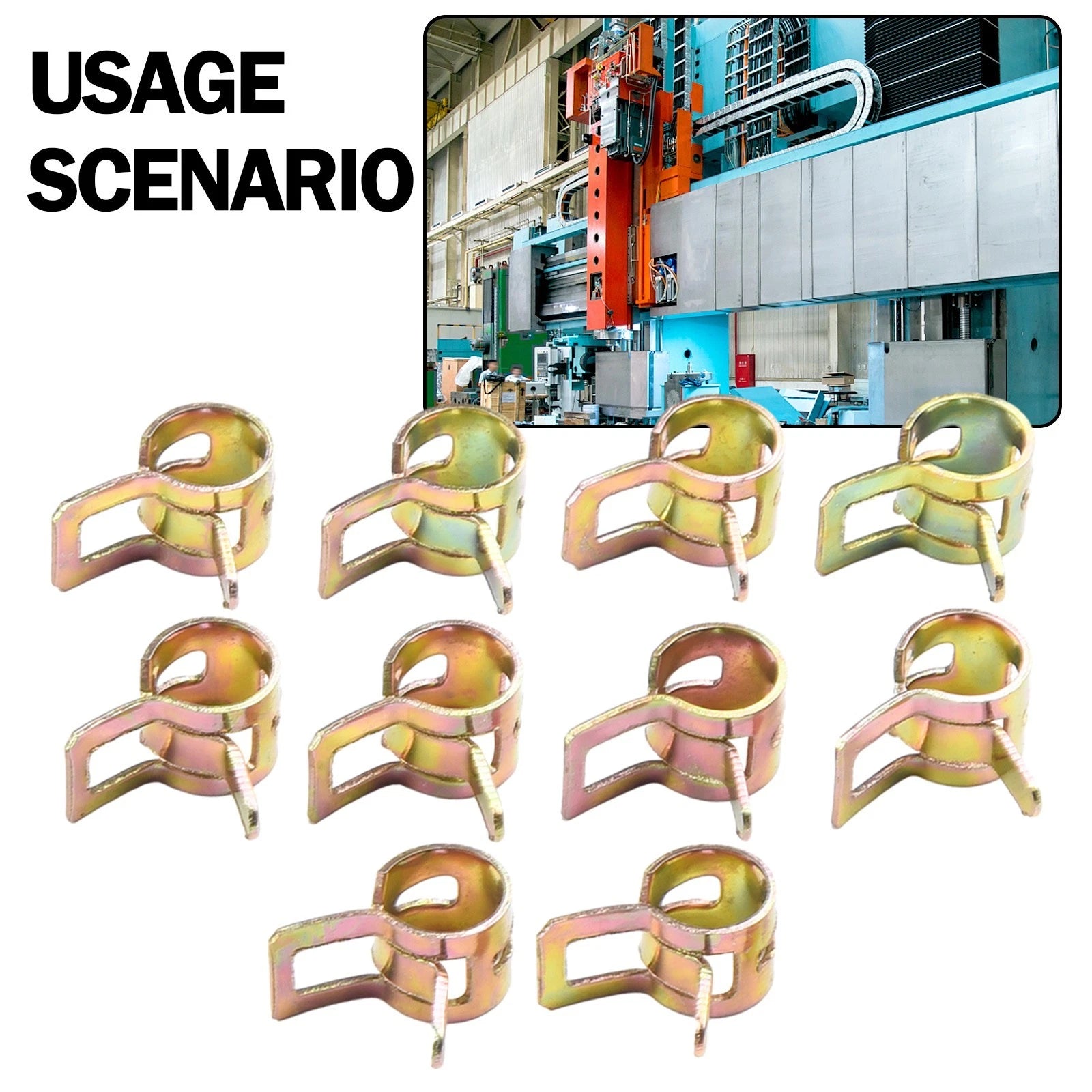 10PC Secure Adjustable Spring Clips for Silicone Hose 5/16"