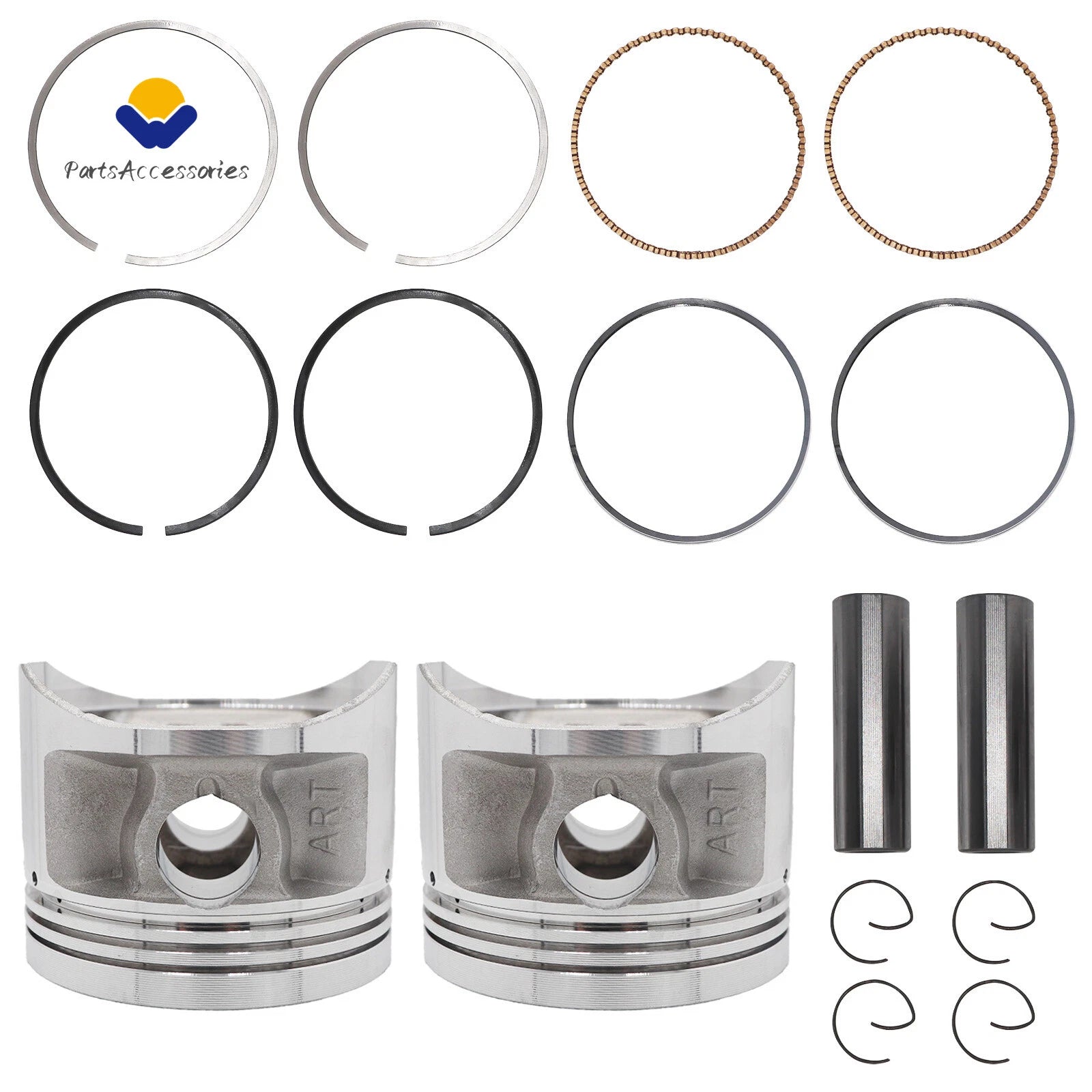 2 Pcs Crankshaft Engine Piston for Yamaha XV750 (1981–1983, 1988–1997)